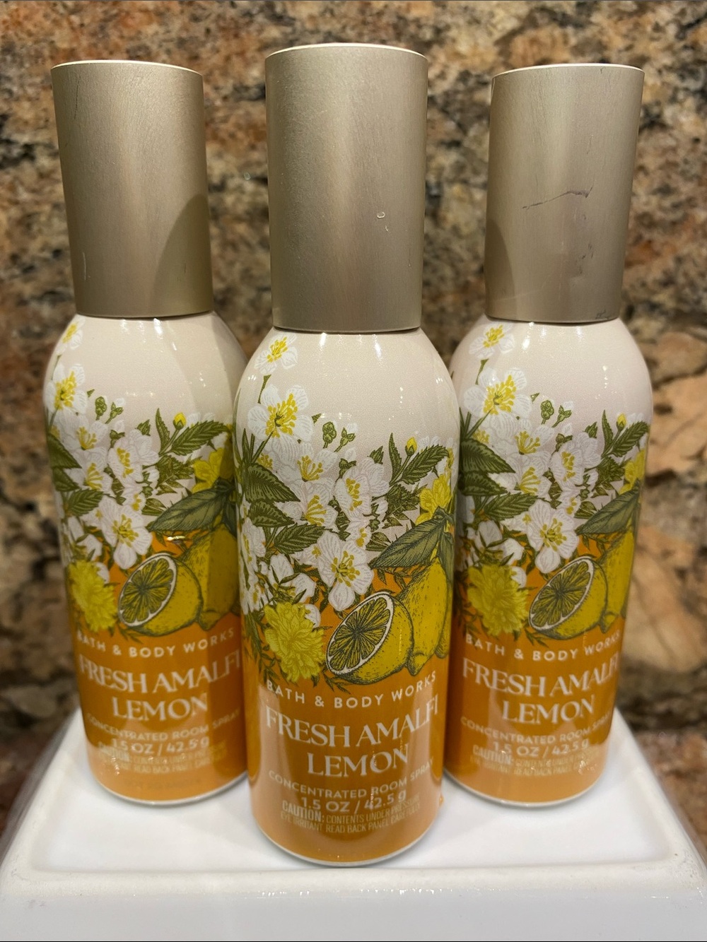 3) “FRESH AMALFI LEMON” Concentrated Room Sprays, ea: 1.5 oz / 42.5 g, B&BW, NWT
